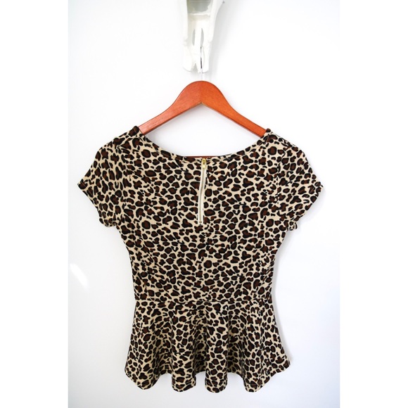 Cheetah Print Peplum Shirt - Picture 3 of 5